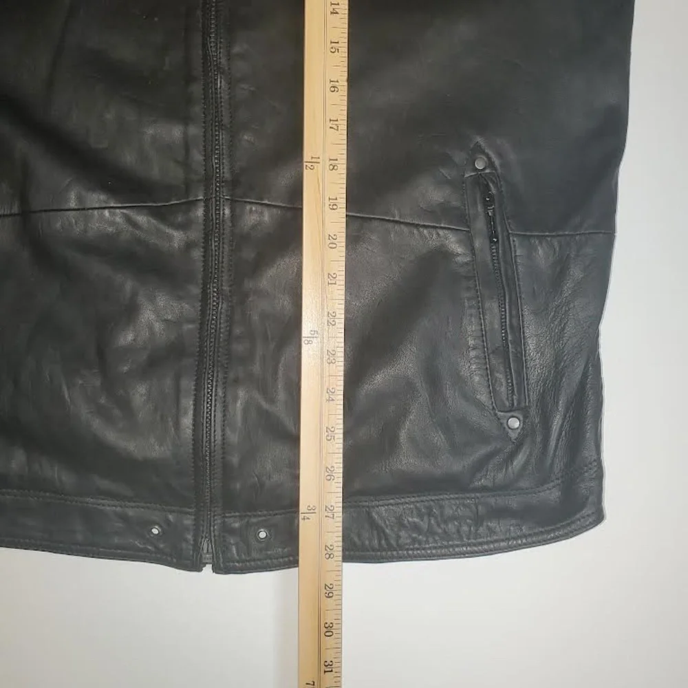 Mens Premium Black Cafe Racer Lambskin Leather Jacket - Picture 16 of 16